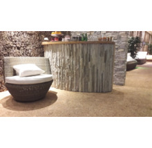 Innenaufnahme eines Ruhebereichs mit Bar und Sitzgelegenheiten.