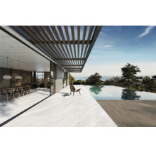 Terrasse mit Pool, Gartenmöbeln und Pergola