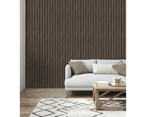 Akustikpaneel Walnuss einseitig foliert 2670 x 572 x 19 mm