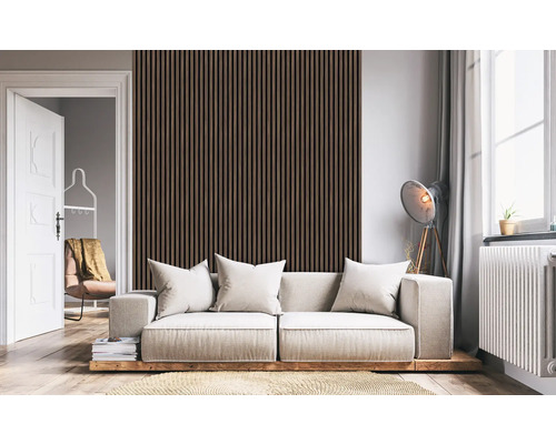 Akustikpaneel Walnuss einseitig foliert 2670 x 572 x 19 mm