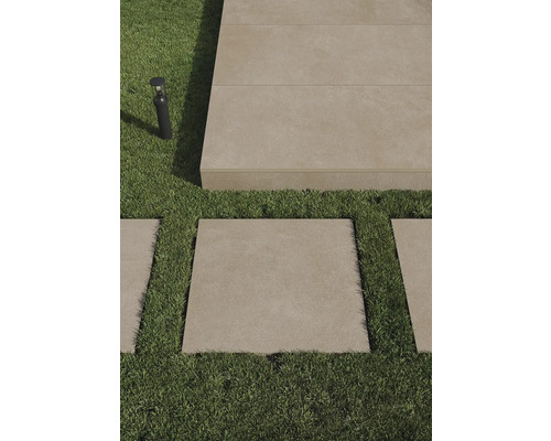 FLAIRSTONE Feinsteinzeug Terrassenplatte Borkum 2.0 beige rektifizierte Kante 60 cm x 60 cm x 2 cm