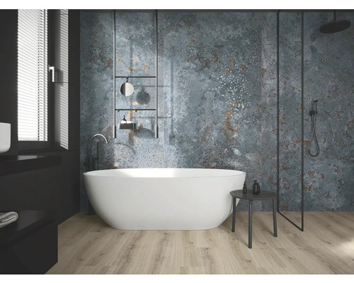 Feinsteinzeug Wand- und Bodenfliese Wandfliese Atoll 60 cm x 120 cm x 0,9 cm matt tiefenstruktur rektifiziert
