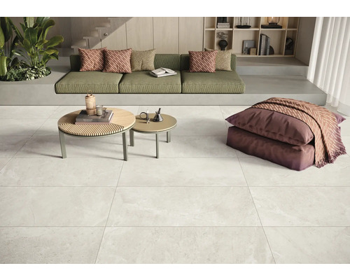 Feinsteinzeug Wand- und Bodenfliese Cool Stone weiß matt rektifiziert 29,8 x 59,8 x 0,9 cm