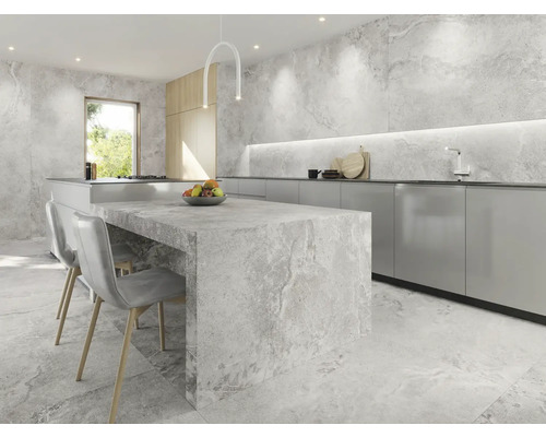 Produktbild 2 (groß) XXL Feinsteinzeug Wand- und Bodenfliese Dolomiti ash 120 x 260 cm poliert, rektifiziert 6 mm