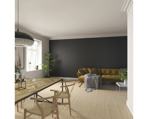 Fjordwall Akustikpaneel Linoleum Schwarz 2400 x 600 x 20 mm
