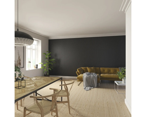 Fjordwall Akustikpaneel Linoleum Schwarz 2400 x 600 x 20 mm
