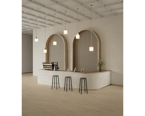 Produktbild 2 (groß) Innenraum mit Bar, Barhockern, Beleuchtung und Synesso Kaffeemaschine