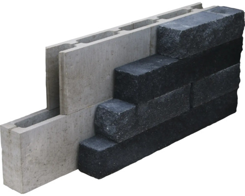 Betonwand mit Mauersteinen