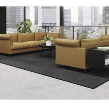 Modernes Wohnzimmer mit Sofa, Tisch und Teppich