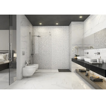 Modernes Badezimmer mit Dusche, Toilette, Bidet und Doppelwaschtisch