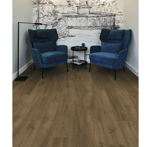 Wohnzimmer mit zwei Sesseln und Holzboden