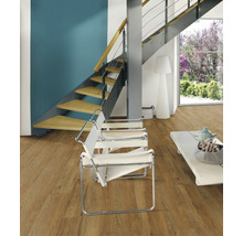 Innenraum mit Treppe, Stühlen und Laminatboden