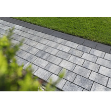 Gepflasterter Gartenweg mit Rasen