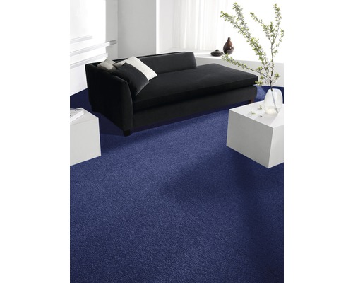 Teppichboden Velours Verona Farbe 76 dunkelblau 400 cm breit (Meterware)