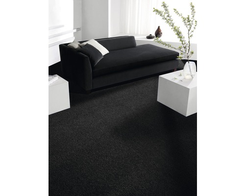 Teppichboden Velours Verona Farbe 98 schwarz 400 cm breit (Meterware)