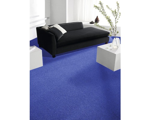 Teppichboden Velours Verona Farbe 175 brillantblau 400 cm breit (Meterware)