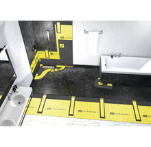 Badezimmer mit Dichtmanschetten für Dusche, Badewanne und Waschbecken