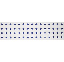 Muster von weißen Bodenfliesen mit blauen Rauten