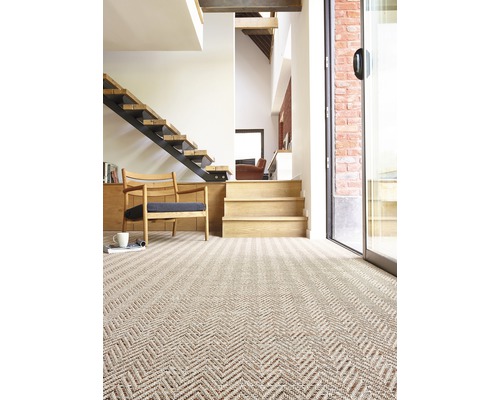 Teppichboden Flachgewebe Outsider African Joy karamell-beige gemustert FB13 400 cm breit (Meterware)