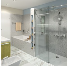 Badezimmer mit Badewanne, Dusche, Bidet und Waschtisch