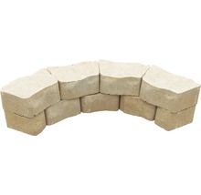 Gartenmauersteine halbrund gestapelt