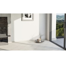 Heller Raum mit Grill, Fliesenboden und Terrassentür