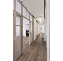 Flur mit Holzboden und Durchgang