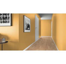 Flur mit Wandfarbe, Tür und Bildern