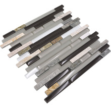 Mosaikmatte mit Glas- und Steinoptik