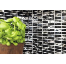 Wandfliesen mit Mosaikmuster und Pflanze im Topf