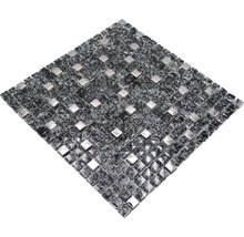 Mosaikfliese mit Glas- und Metallelementen