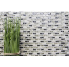 Wandfliesenmosaik mit Glasoptik und Dekoration