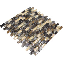 Mosaikfliese aus Glas und Naturstein