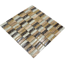 Mosaikfliese mit Glas- und Natursteinoptik