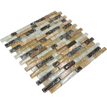 Mosaikfliese aus Glas und Naturstein