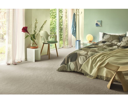 Teppichboden Kräuselvelours Sedna® Proteus 100% Econyl® Garn beige 400 cm breit (Meterware)