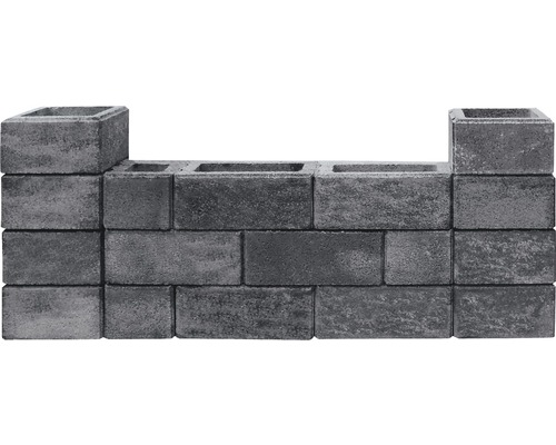 Mauer aus Betonsteinen