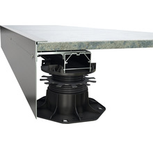 Terrassenunterkonstruktion mit Terrassenplatten und justierbarem Stelzlager