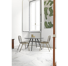 Heller Raum mit Esstisch und Stühlen