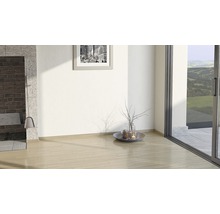 Heller Raum mit Kamin, Fenster und Dekoration