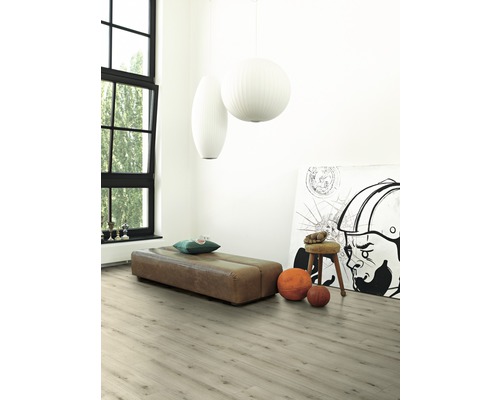 Designboden Modular ONE Eiche Urban weiß gekälkt Langdiele Landhausdiele Klickverbindung 2200 x 235 x 8,0 mm