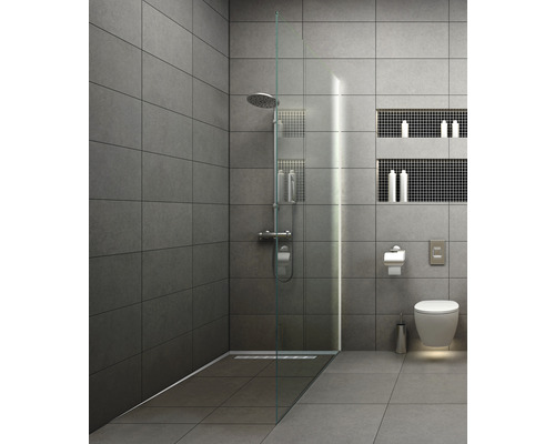 Gefällekeil zur Glasaufnahme am Boden Dural Shower-GK GKGL links Länge 120 cm Höhe 19 mm