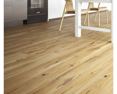 Parkett Vintage Eiche Landhausdiele Gebürstet gefast 1092 x 180 x 14 mm