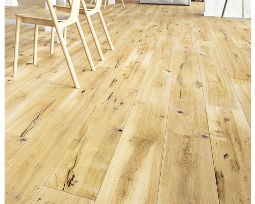 Parkett Vintage Eiche Landhausdiele Gebürstet gefast 1092 x 180 x 14 mm