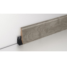 Fußleiste mit Befestigungsclip zur Wandmontage.