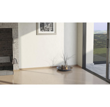 Innenraum mit Kamin, Fenster und Dekorationen