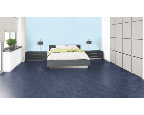 Teppichboden Velours Grace Farbe 82 blau 400 cm breit (Meterware)