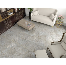 Szene mit Möbeln auf einem Boden aus Fliesen