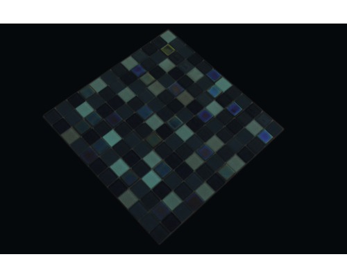 Glasmosaik Quadrat Crystal Mix blau light blue fluoreszierend