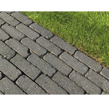 Graue Pflastersteine neben grünem Rasen